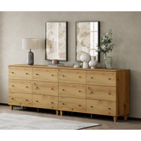 Set Of 2 Accent Chest With 12 Drawers For Bedroom, 94.4" by Lark Manor
