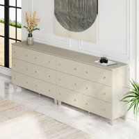 Set Of 2 Accent Chest With 12 Drawers For Bedroom, 94.4" by Lark Manor