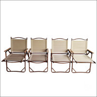 Comfy Foldable And Portable Chair With Armrests Aluminium Frame by Lark Manor