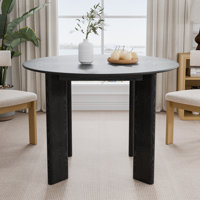 30“H Round Wood Dining Table Kitchen Table with 4 Legs by Ebern Designs