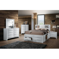 Kerlynn Modern 6-piece Bedroom Set Includes Bed Frame, Dresser, Chest, Mirror And 2 Nightstands by Hokku Designs