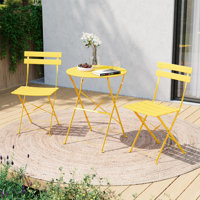 3-Piece Steel Folding Bistro Set by Ebern Designs
