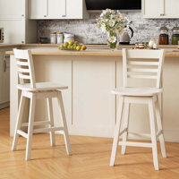 24.5" Counter Height Bar Chairs Swivel Bar Stools With Hollow Backrest by Red Barrel Studio