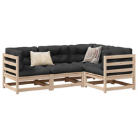 Ophelia & Co. 4 Piece Patio Sofa Set Solid Wood Pine