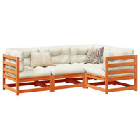 Ophelia & Co. 4 Piece Patio Sofa Set Solid Wood Pine by Ophelia & Co.