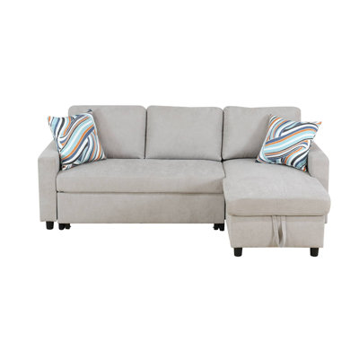 KCG- 83" Wide 2-Piece Flannel Sofa Bed For Living Room Lounge, Office Lobby by Latitude Run