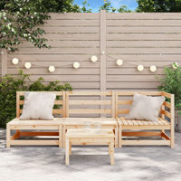 Ophelia & Co. Patio Sofa 3-Seater Solid Wood Pine