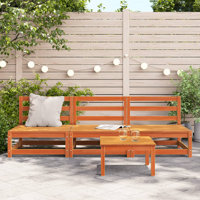 Ophelia & Co. Patio Sofas Armless 3 Pcs 27.6"X27.6"X26.4" Solid Wood Pine by Ophelia & Co.