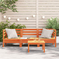 Ophelia & Co. Patio Sofa 3-Seater Solid Wood Pine