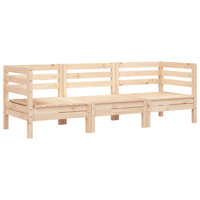 Ophelia & Co. Patio Sofa 3-Seater Solid Wood Pine by Ophelia & Co.