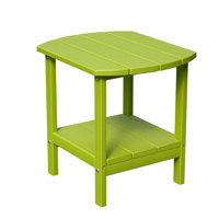 Patio Adirondack Side Table, Outdoor End Tables All-Weather Resistant HDPE Humidity-Proof Long Time Use for Deck, Lawn,Garden, Porch, Backyard End Tab by Highland Dunes