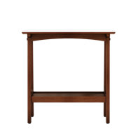 Retro Reddish Brown Narrow Slate Side Table with Storage Shelf, Slim Nightstand Bedside TableTable by George Oliver