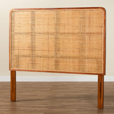 Bernessia Bali & Pari Caspia Bohemian Natural Rattan And Mahogany Wood Queen Size Headboard by Bay Isle Home