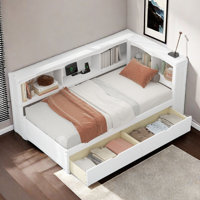 Daybed With Two Storage Drawers, 5 Built-in Cabinets And Usb Ports by Red Barrel Studio