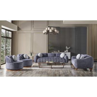 Roma Luxe Chenille 3-Piece Sofa Set