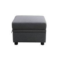 Sackcloth Storage Ottoman Living Room by Ebern Designs