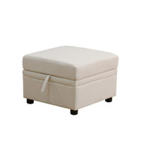 Sackcloth Storage Ottoman Living Room by Ebern Designs