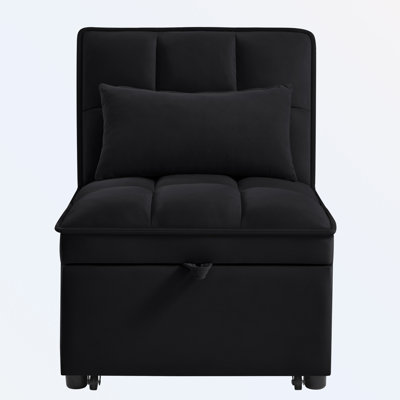 Convertible Chaise Lounge with Adjustable Backrest and Pillows by Latitude Run