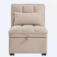 Convertible Chaise Lounge with Adjustable Backrest and Pillows by Latitude Run