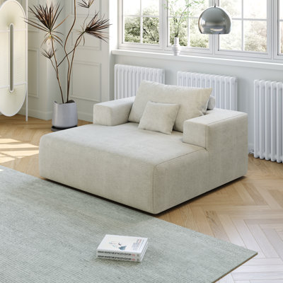 55-inch Chenille Sponge Sofa Lounge Chair,Fluffy Modern Sleeper Chair for Indoor Living Room Bedroom by Brayden Studio