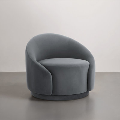 Aunna Upholstered Swivel Barrel Chair by Wrought Studio