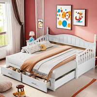 Gerjet Elegant Extendable Daybed with Two Storage Drawers and Twin Size Trundle by Wildon Home