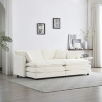 Chenille Sectional Sofa Deep Seat Sofa by Latitude Run