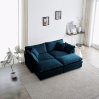 Chenille Sectional Sofa Deep Seat Sofa by Latitude Run
