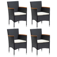 4x Patio Dining Chairs Poly Rattan Outdoor Seat Furniture by Latitude Run