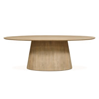 Kelsei 86" Oval Dining Table In Natural White Finish by Hokku Designs