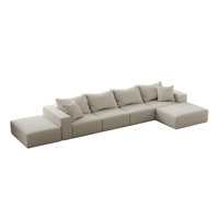 Tomeco Upholstered L-Shape Sectional Sofa with 7 pillows