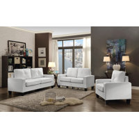 Vadell 3-Piece Living Room Set in Faux Leather by Latitude Run