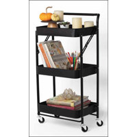House 2 Home 3 Tier Foldable Rolling Trolley by Rebrilliant