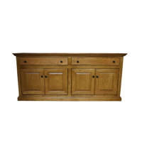 Traditional Solid Oak Wood 80" Sideboard Buffet