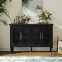 Gurbachan 48-inch Vintage Sideboard with Four Glass Doors by Charlton Home