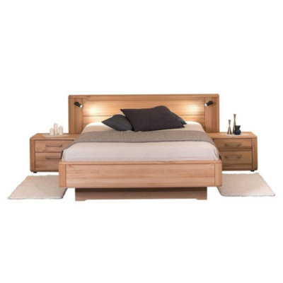 Venessia Solid Beech Wood Bed Set With 2 Storage Drawers, Nightstands And Chest Of Drawers - Eco-friendly Elegance For Any Bedroom by PY Trade