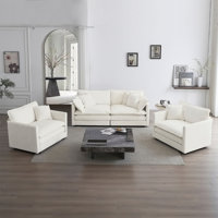 Athenia Chenille Fabric Upholstered Sofa Chat Set