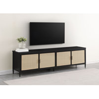 Austi 4-Door 78-Inch Metal Tv Stand Media Console Black