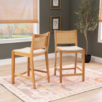 Donner Cane Back Upholstered Seat Count Bar Stool by Red Barrel Studio