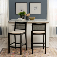 Donner Cane Back Upholstered Seat Count Bar Stool by Red Barrel Studio