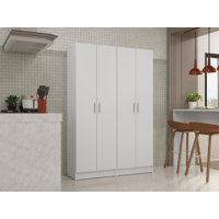 Hokku Designs Kitchen Set 2 Pantry Storage Cabinet with 10 Utility Shelves 47"L Wooden Organization Unit for Kitchen