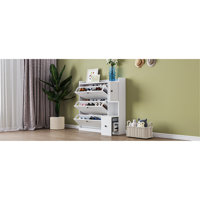 Versatile Shoe Cabinet With 3 Flip Drawers by Latitude Run