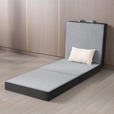 4 Inch Foldable Mattress - Tri Folding Bed Mattress For Travel/RV/Camping/Guest Room/Yoga, Tri Fold Memory Foam Mattress With Washable Cover, Handle & by Ebern Designs