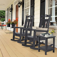 Patio Rocking Chair, Hdpe Outdoor Indoor Porch Rocker (set Of 2) by Beachcrest Home