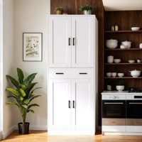 Pantry Cabinet, 71" Tall Kitchen Pantry Storage Cabinet With Doors And Drawer, Freestanding Kitchen Hutch Cabinet For Kitchen, Dining Room, Hallway by Ebern Designs