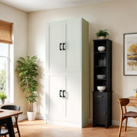 Kitchen Pantry Cabinet, 71" Tall Kitchen Pantry Storage Cabinet With Doors, Kitchen Pantry Hutch With Storage For Kitchen, Dining Room by Ebern Designs
