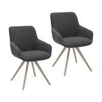 Caelia Fabric Swivel Dining Chairs Set of 2 by George Oliver