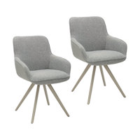 Caelia Fabric Swivel Dining Chairs Set of 2 by George Oliver