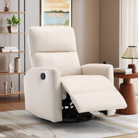 Kiea 30.7" Wide Modern Soft Upholstered Glider And Swivel Manual Recliner