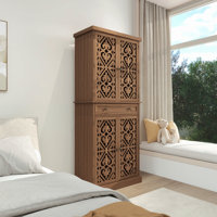 4 Door Cabinet with 1 Drawer, with 4 Adjustable Inner Shelves, Storage Cabinet by Canora Grey